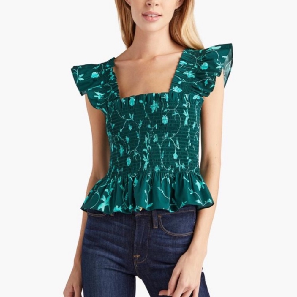 Hill House Teal Floral Blouse